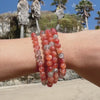 Premium Sunstone Beaded Stretch Bracelet, Natural Crystals 6mm 7mm Beads - Sparkly Hematite Arusha Gem Sunstone Beryl Crystal Jewelry Gift
