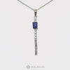 Blue Sapphire Sparkle Wand Necklace + Sterling Silver Chain, Emerald Cut Gemstone Long Drop Bar Pendant, September Birthstone Necklace Gift