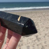 Nuummite Point Wand 3.9" Rare Flashy Greenland Stone Tower Obelisk, 3 Billion Years Old Empath Protection Past Life Reading Meditation Gift