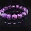 Charoite Power Bracelet, Chunky Barrel 13mm Purple Beads, Meaningful Jewelry Birthday Gift, Etheric Protection Transformation Unisex 7 Inch