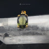 Genuine Moldavite Gold Pendant & Optional Greenland Nuummite Empath Protection Stone Set - Faceted Oval Cut Green Tektite