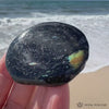 Premium Greenland Nuummite Palm Stone, Rare Blue and Bold Gold Flashes, Empath Protection, Genuine Flashy Collector Specimen Polished 1.9"
