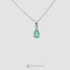 Genuine Emerald Necklace - Sterling Silver - 9x6mm Pear Solitaire Natural Green Colombian Gemstone - May Birthstone Pendant Jewelry for Her