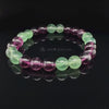 Fluorite Stretch Bracelet, A Grade Translucent 8mm Green Purple Round Beads, Crystal for Focus and Clarity, Friendship Bracelet