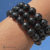 Genuine Nuummite Stretch Beaded Bracelet - Rare Greenland Empath Protection, 10mm Large Chunky Beads, 3 Billion Years Old Stone