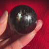 Premium Nuummite Large Stone Sphere, Genuine Greenland Crystal Ball, Meditation Empath Protection Rare Blue Gold Flashes Collector Specimen