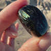 Rare Blue Nuummite 3 Billion Years Old Genuine Greenland Tumbled Stone, Empath Protection Gift