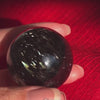 Greenland Nuummite Flashy Sphere, Black Gold Flash Crystal Ball, Empath Protection Palm Stone, Rare Collector Mineral Specimen Stone Decor