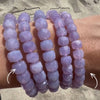 Lavender Moon Quartz Beaded Stretch Bracelet – Rose Quartz Dumortierite Purple Faceted Rondelle Friendship Mala Chunky Crystal Beads 7mm 8mm
