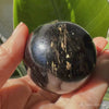 Genuine Nuummite Sphere, Greenland Crystal Ball, Must Have Empath Protection, Sorcerers Stone, 3 Billion Years Old Polished Mineral Specimen