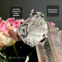 Water Carbon Oil Bubble Enhydro Quartz Pendant