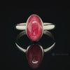 Gem Rhodonite Crystal Ring Size 6 Marquise Silver Setting - Rare Premium Pink Stone Origin Brazil - Anniversary Self Love Crystal Jewelry