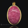 Large Tugtupite Greenland Crystal Pendant - Gold Sterling Silver - UV Pink Glow Fluorescent - Tenebrescent - Unique Anniversary Gift