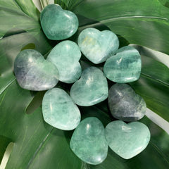 Green Fluorite Heart Palm Stone