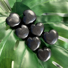 Shungite Heart Palm Stone