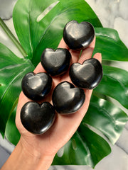 Shungite Heart Palm Stone