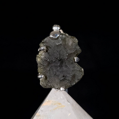 Genuine Moldavite Silver Pendant