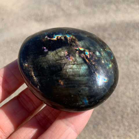 Rainbow Labradorite Palm Stone 2.3"