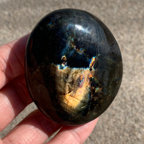 Rainbow Labradorite Palm Stone 2.3"