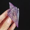 Purple Silver Rainbow Kyanite - Angel Wing Peacock Phoenix Bird Feather Crystal - Empath Titanium Aura Protection Wand