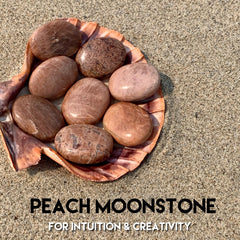 Chai Moonstone Palm Stone - Peach Meditation Crystal