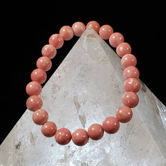Pink Thulite Crystal Bead Stretch Bracelet