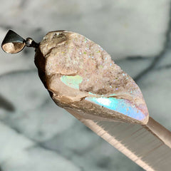 Rainbow Spiralite Seashell Crystal Pendant