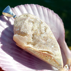 Rainbow Spiralite Seashell Crystal Pendant