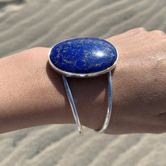 Lapis Lazuli Cuff Statement Bracelet for Confidence