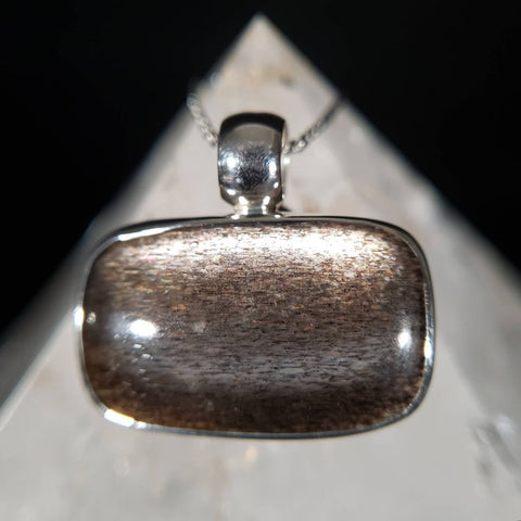 Sunstone Light and Shadow Silver Pendant
