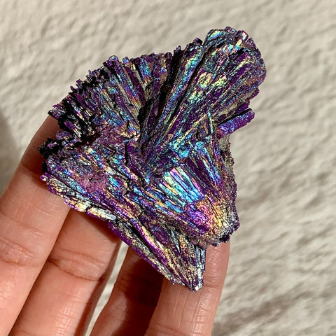 Purple Kyanite Rainbow Aura Crystal 2.3"