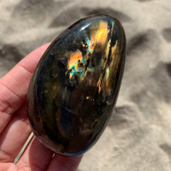Rainbow Labradorite Palm Stone 3"