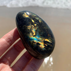 Rainbow Labradorite Palm Stone 3"