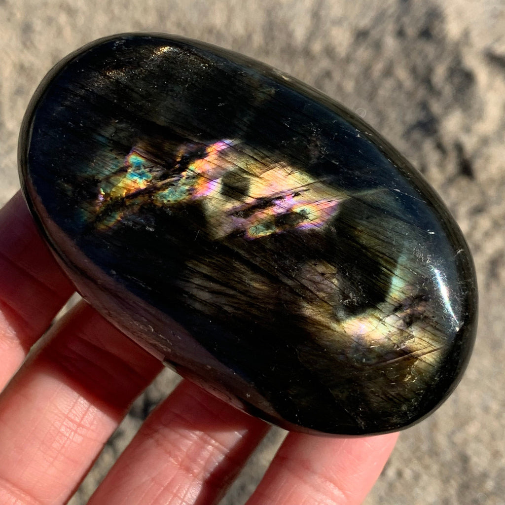 Rainbow Labradorite Palm Stone 2.7"