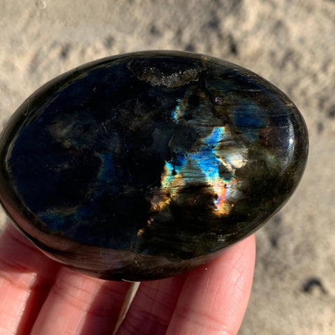 Rainbow Labradorite Palm Stone 2.7"