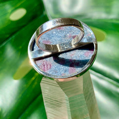 Ruby Kyanite Round Adjustable Silver Ring