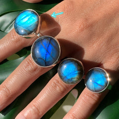 Labradorite Blue Moon Adjustable Silver Ring