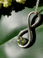 Peridot Infinity Silver Pendant