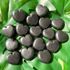 Shungite Heart Palm Stone 1.8"