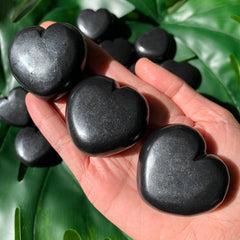 Shungite Heart Palm Stone 1.8"