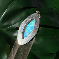 Moonstone and Raw Diamond Silver Pendant
