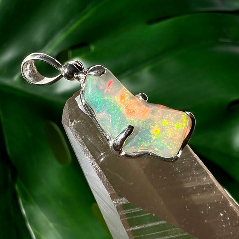 Ethiopian Welo Opal Rainbow Fire Pendant
