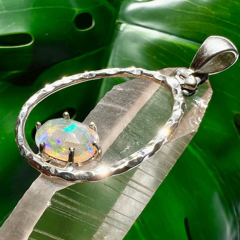 Ethiopian Opal Ring of Rainbow Fire Pendant