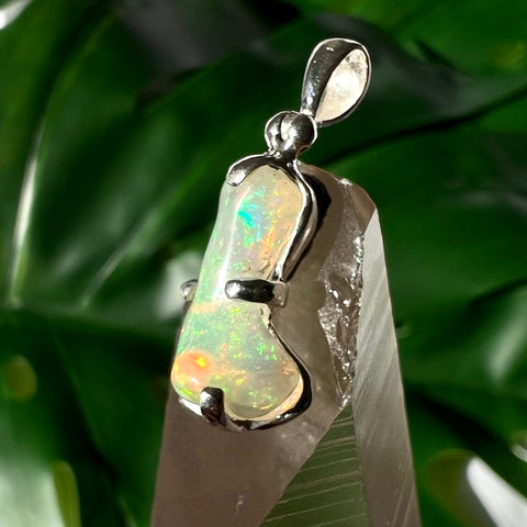 Ethiopian Welo Opal Rainbow Fire Pendant