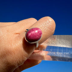 Rare Tugtupite Silver Ring Size 6.5