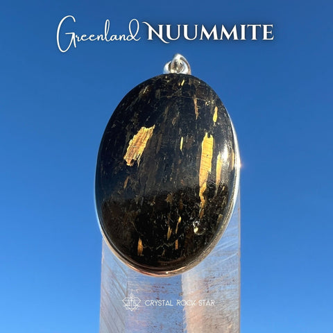 Premium Flashy Greenland Nuummite Pendant