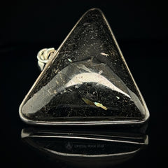 Nuummite Sterling Silver Triangle Pendant