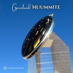 Greenland Nuummite Flashy Silver Pendant