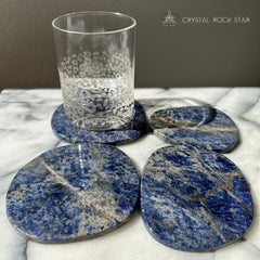 Sodalite Blue Crystal Coasters - Set of 4