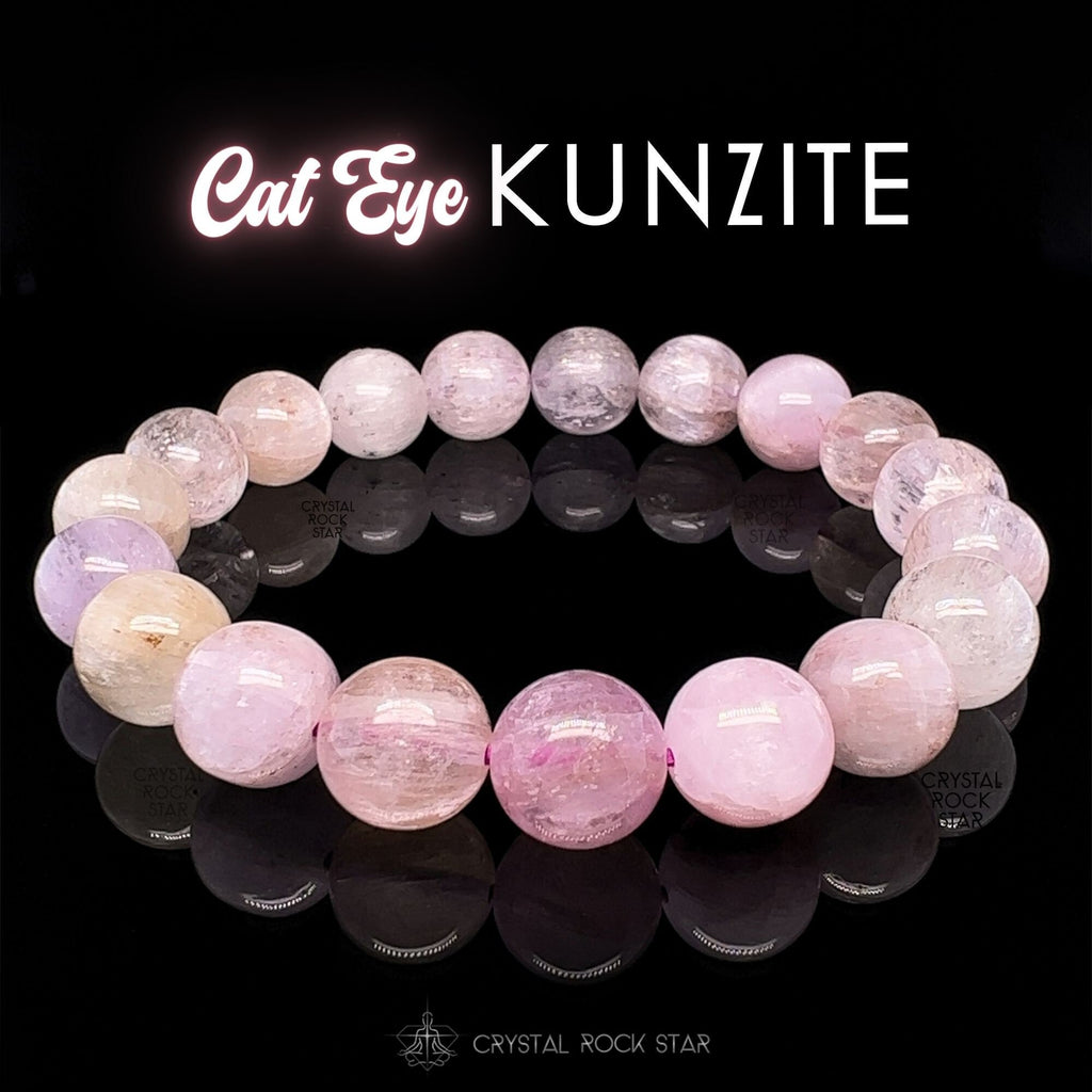 Kunzite Cat Eye Champagne Pink Bracelet 11mm